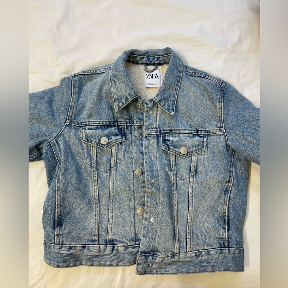 Zara Sherpa Denim Jacket